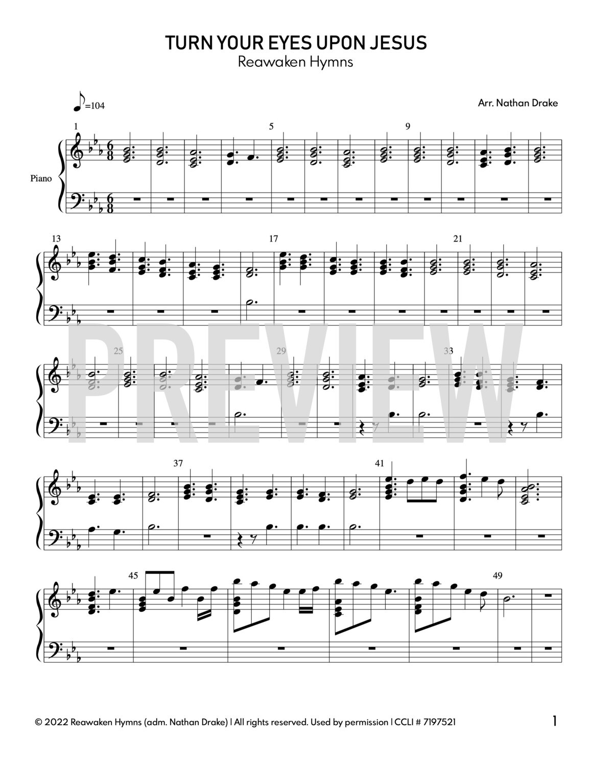 Turn Your Eyes Upon Jesus Piano Sheet Music