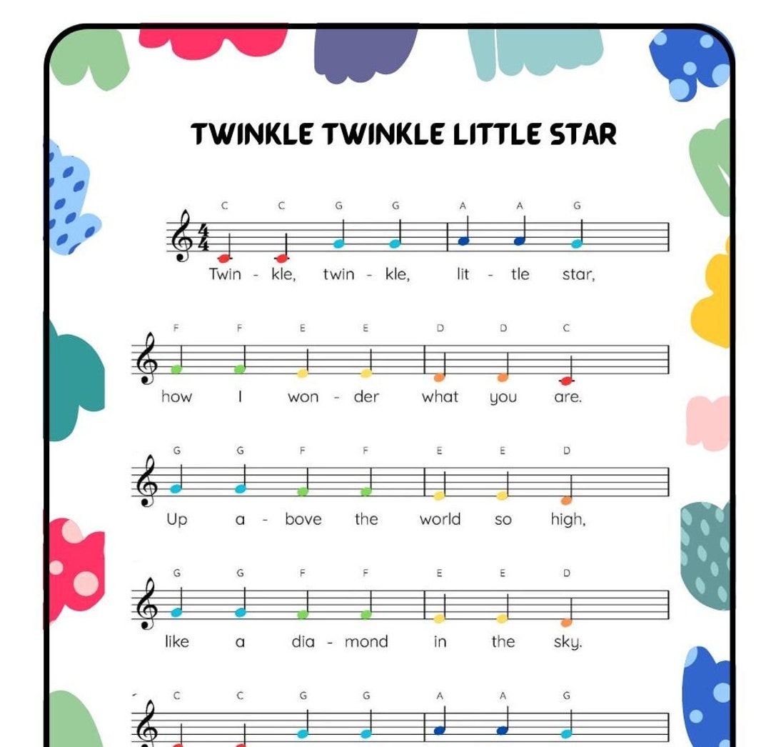 Twinkle Twinkle Little Star Easy Sheet Music For Baby Einstein Paino Etsy Twinkle Twinkle Little Star Easy Sheet Music For Baby Einstein Paino Etsy