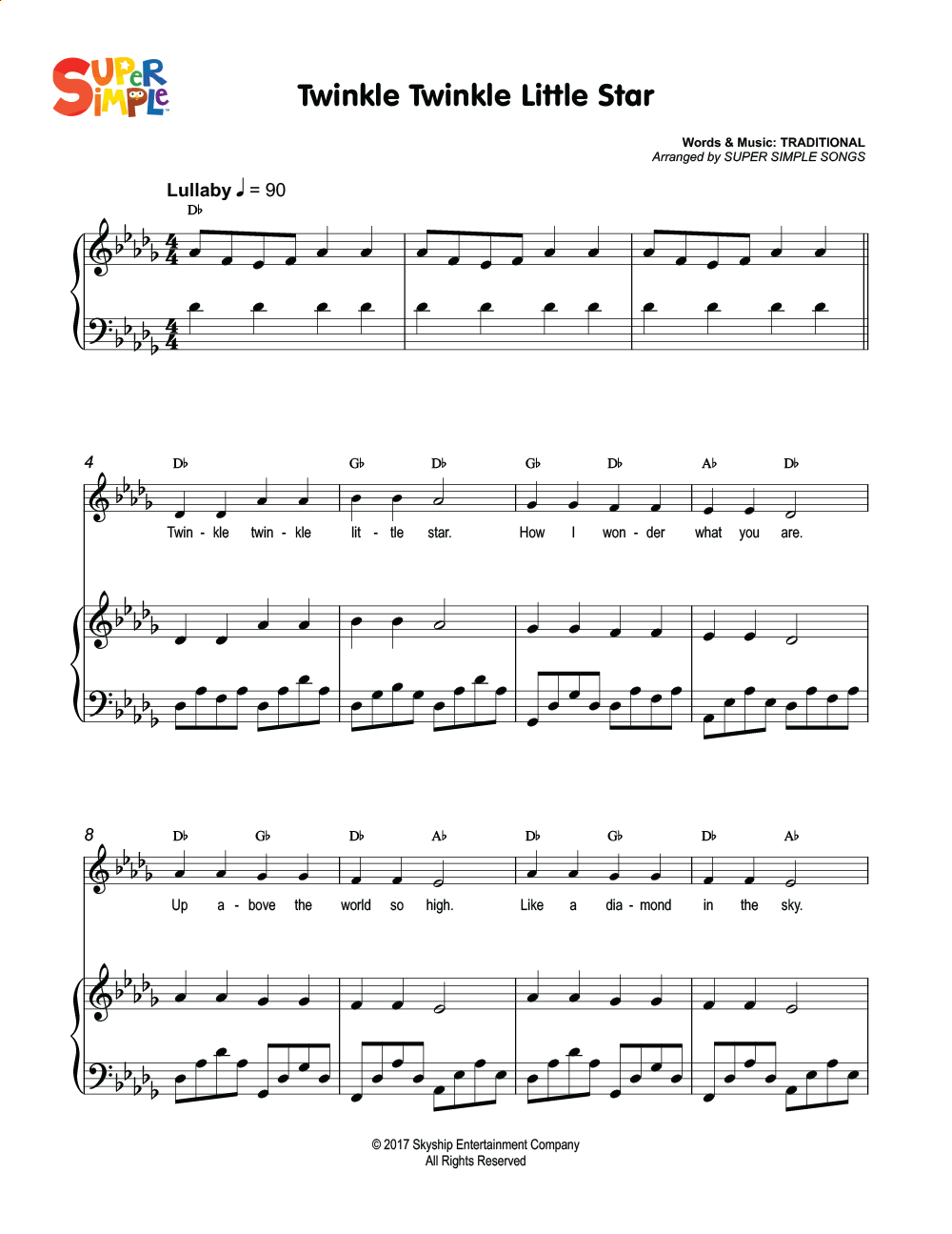 Twinkle Twinkle Little Star Sheet Music Super Simple Twinkle Twinkle Little Star Sheet Music Super Simple