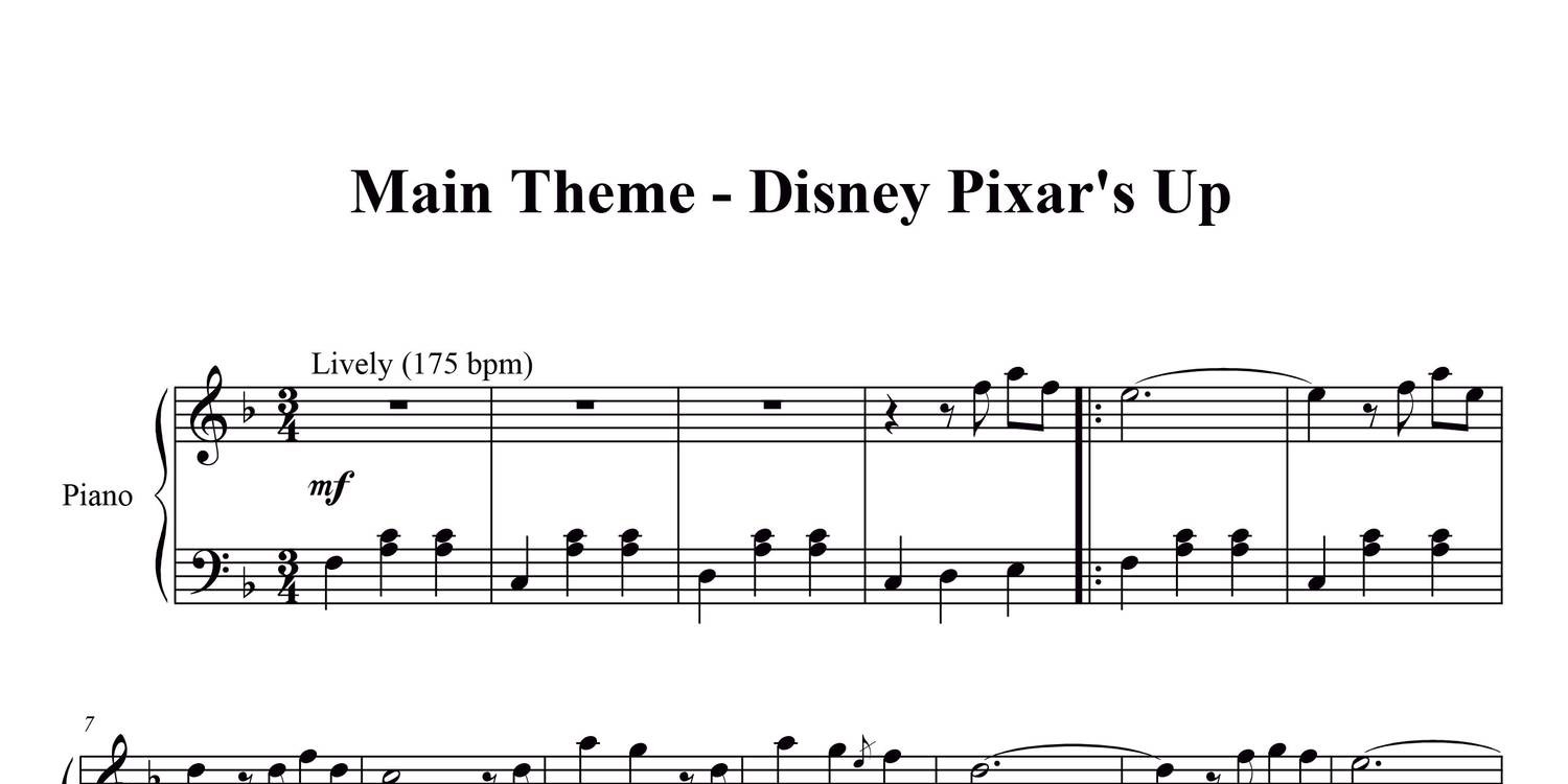 up theme piano sheet music
