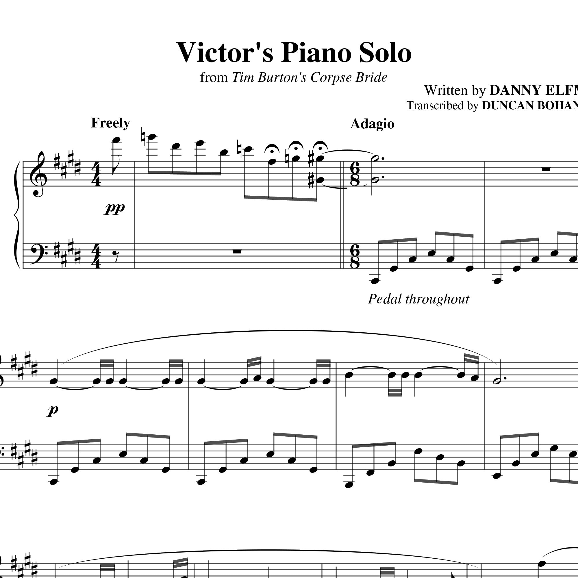 corpse bride sheet music victor's piano solo corpse bride sheet music victor's piano solo