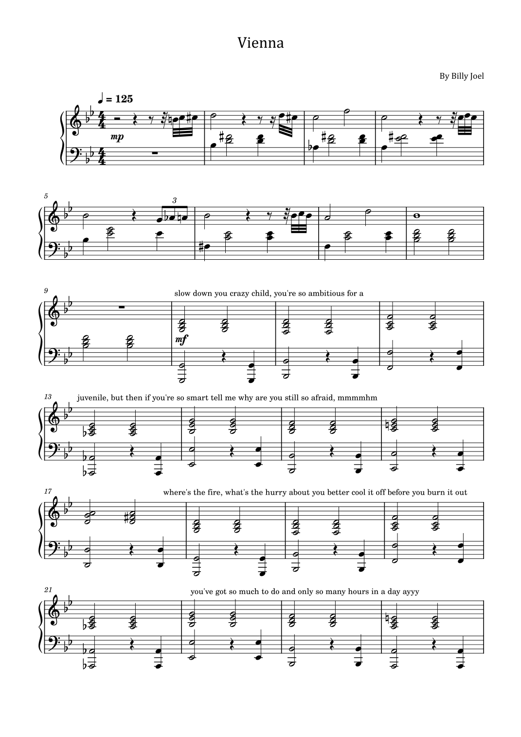 vienna billy joel piano sheet music vienna billy joel piano sheet music