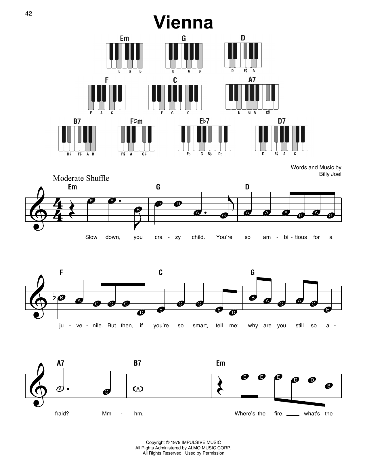 Vienna By Billy Joel Sheet Music For Super Easy Piano At Sheet Music Direct Vienna By Billy Joel Sheet Music For Super Easy Piano At Sheet Music Direct