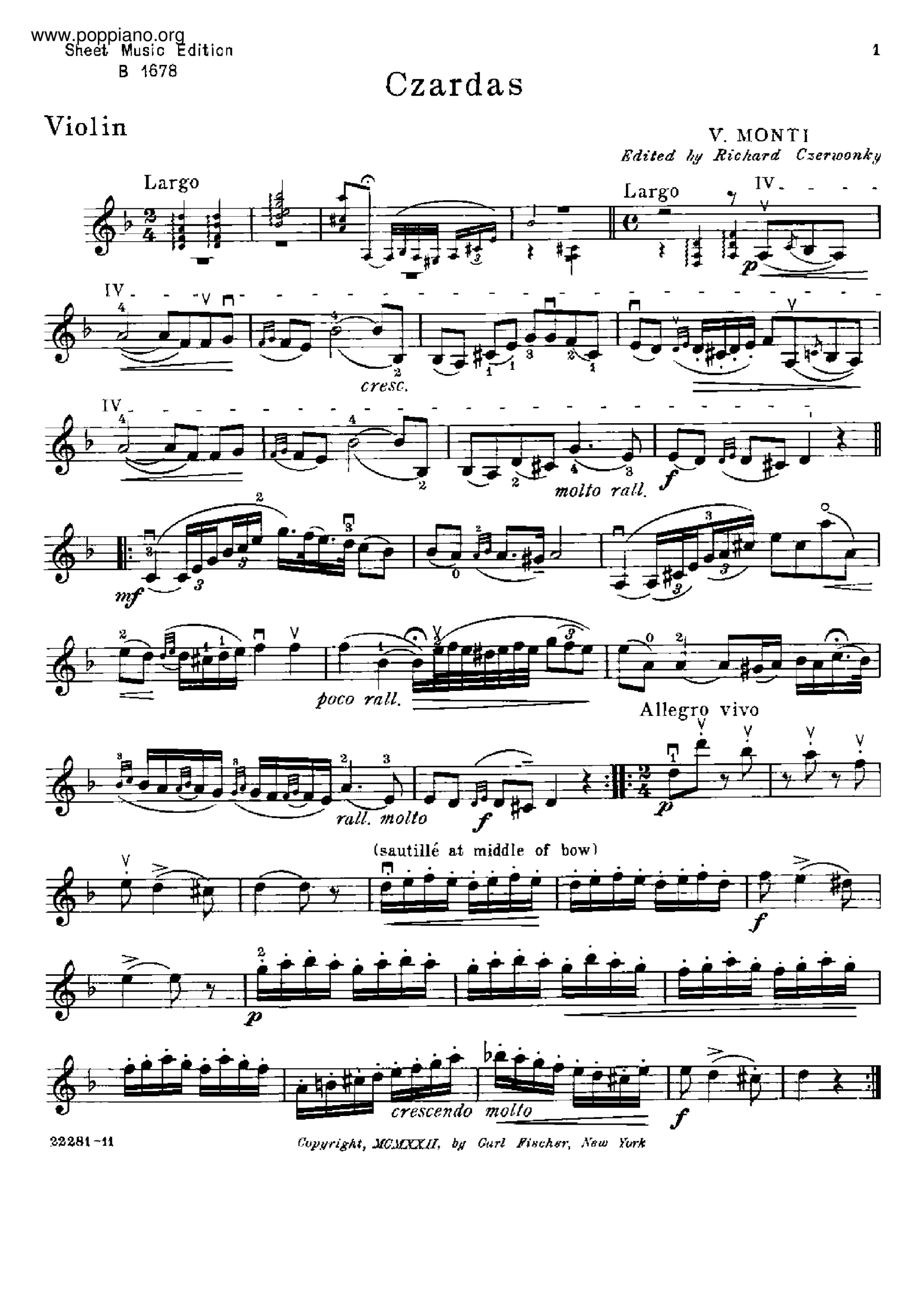  Vittorio Monti Czardas Sheet Music Pdf Free Score Download 