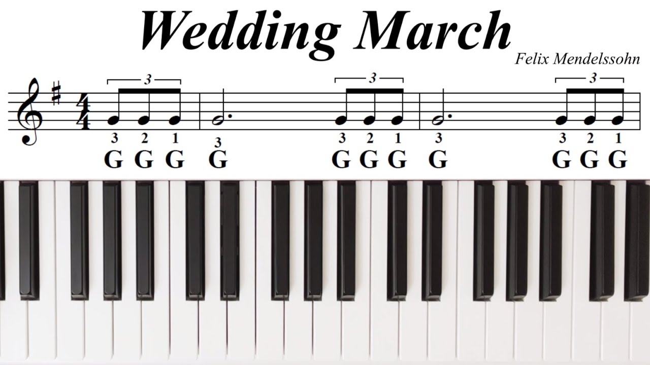Wedding March Felix Mendelssohn Easy Piano Sheet Music YouTube Wedding March Felix Mendelssohn Easy Piano Sheet Music YouTube