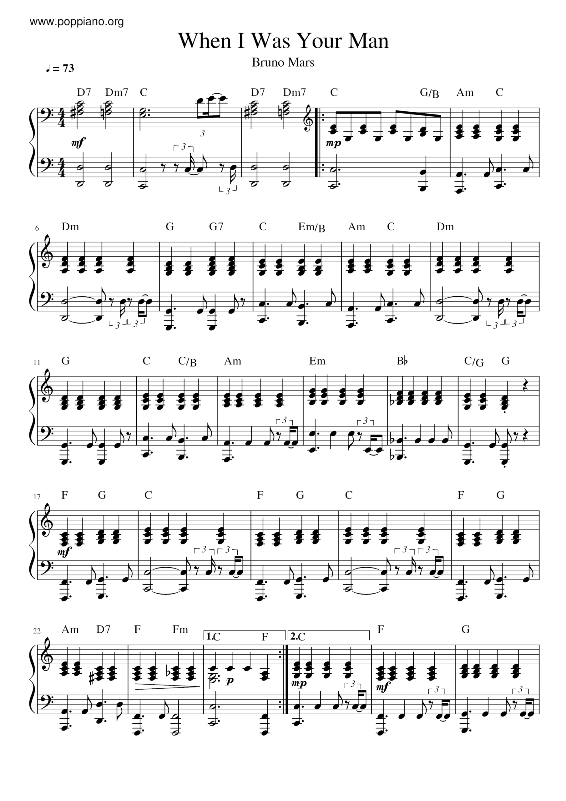 When I Was Your Man Sheet Music Piano Score Free PDF Download HK Pop Piano Academy When I Was Your Man Sheet Music Piano Score Free PDF Download HK Pop Piano Academy