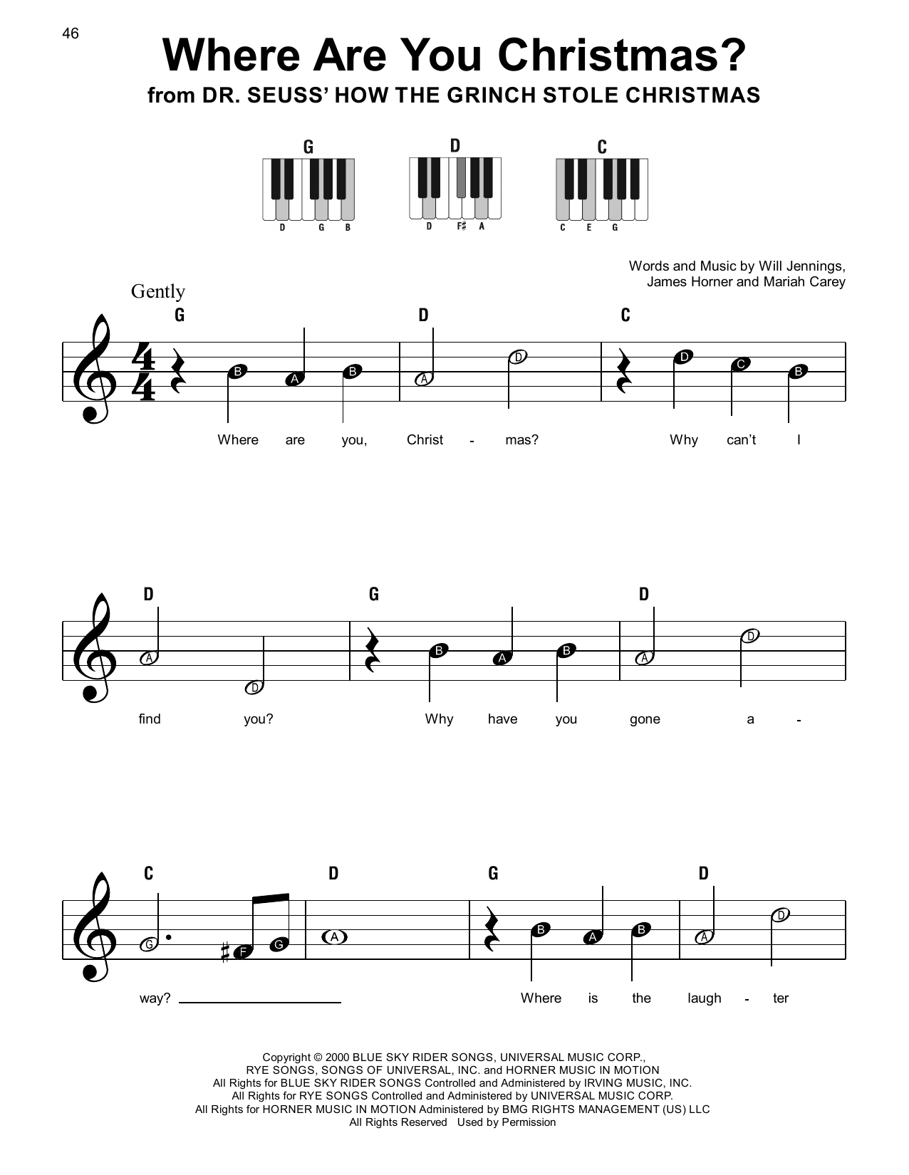 Where Are You Christmas from How The Grinch Stole Christmas By Faith Hill Sheet Music For Super Easy Piano At Sheet Music Direct