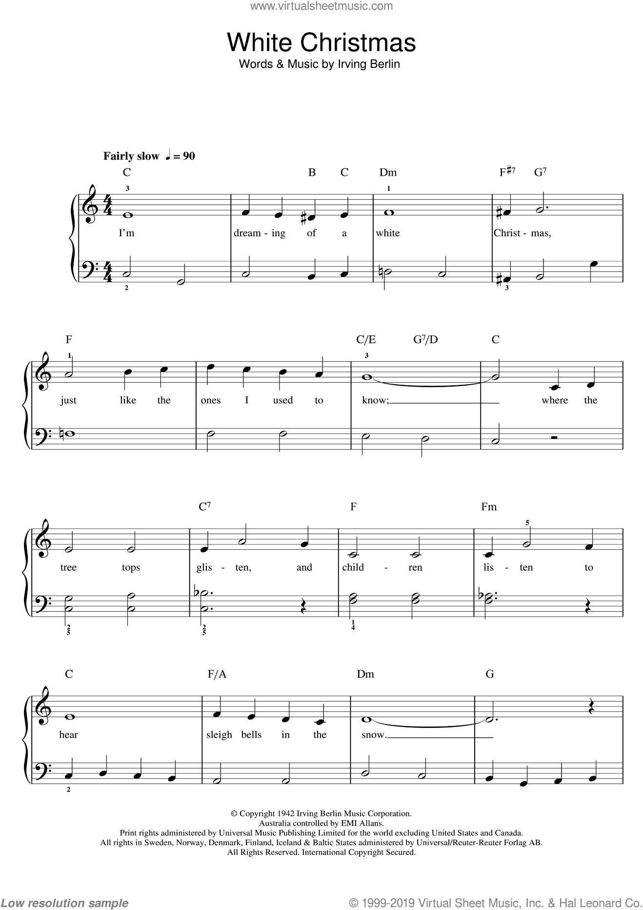 White Christmas Sheet Music For Piano Solo beginners PDF White Christmas Sheet Music For Piano Solo beginners PDF