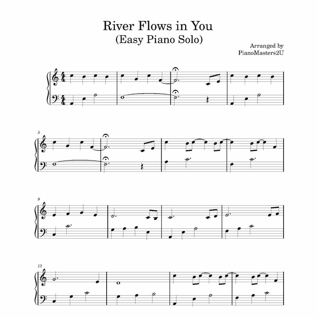 river flows piano sheet music