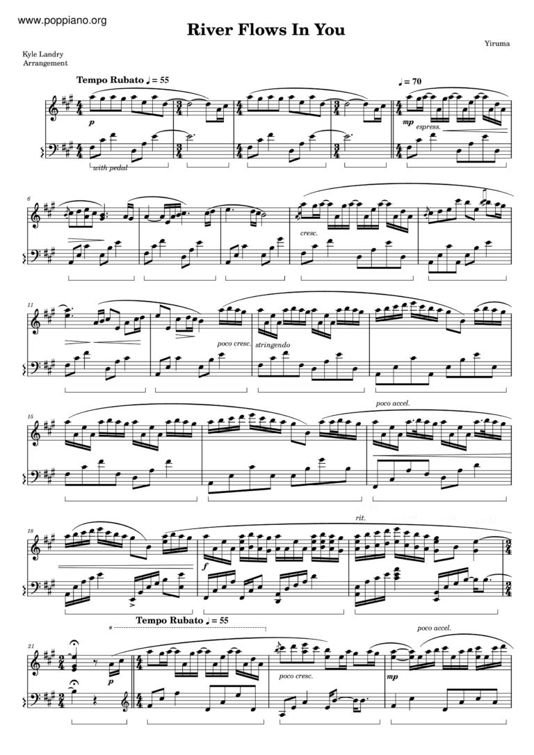  Yiruma River Flows In You Sheet Music Pdf Free Score Download 
