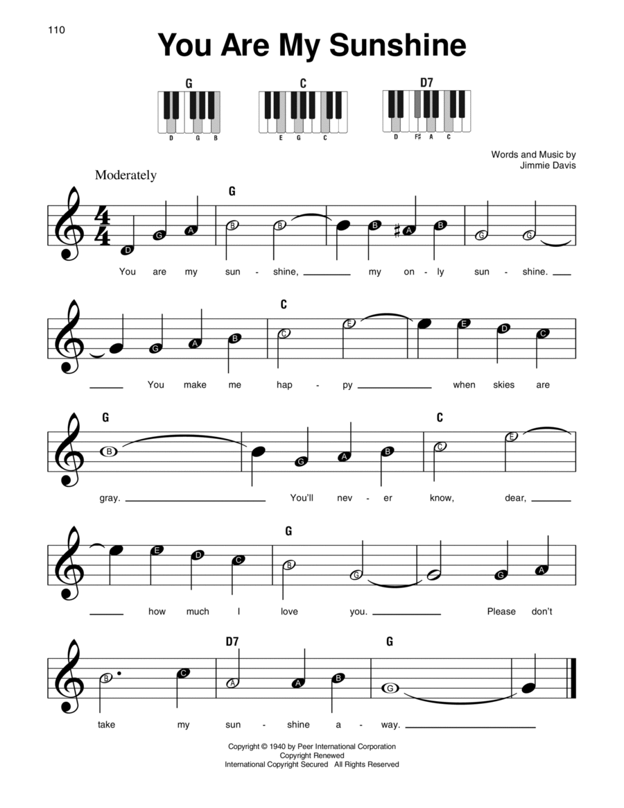 You Are My Sunshine By Jimmie Davis Easy Piano Digital Sheet Music Sheet Music Plus You Are My Sunshine By Jimmie Davis Easy Piano Digital Sheet Music Sheet Music Plus