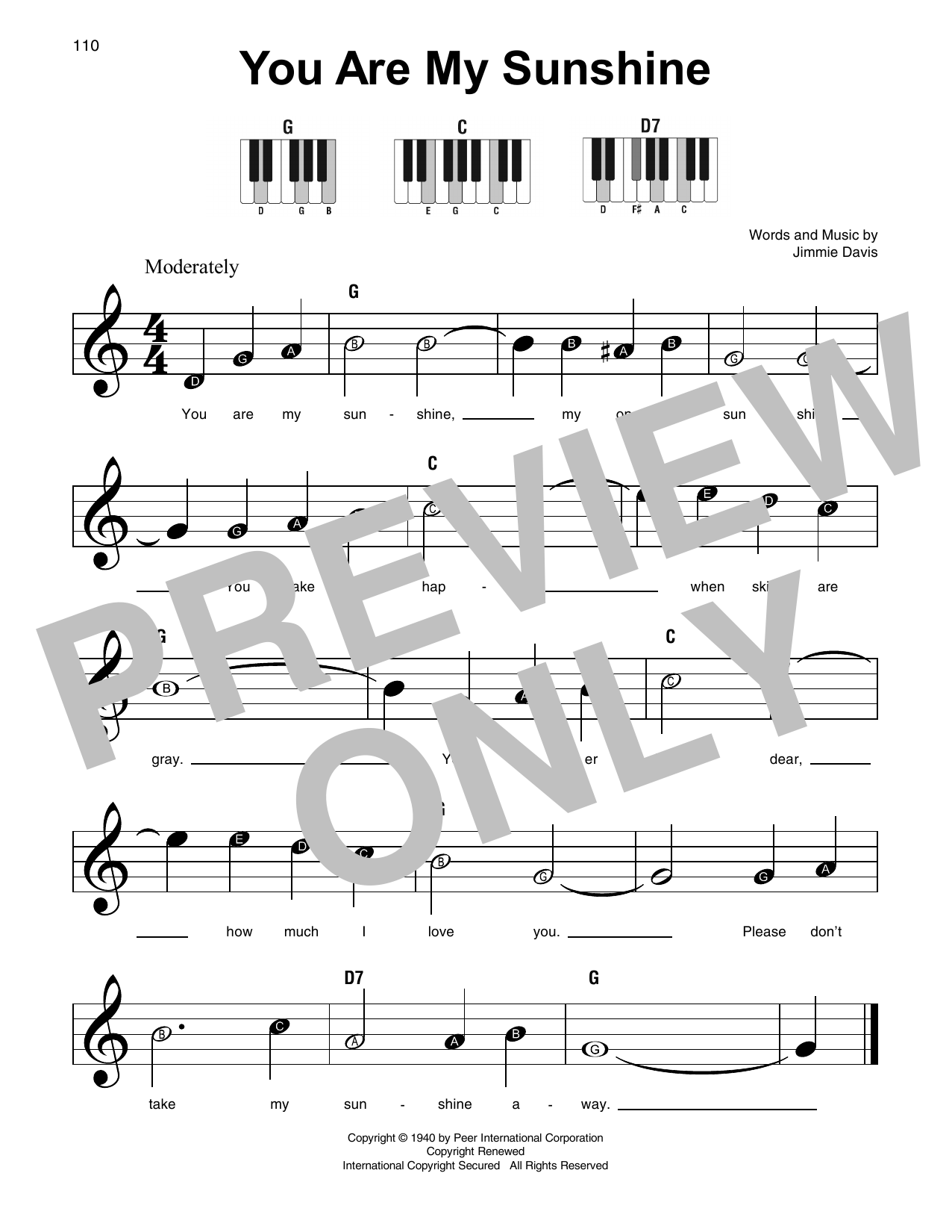 You Are My Sunshine By Jimmie Davis Sheet Music For Super Easy Piano At Sheet Music Direct You Are My Sunshine By Jimmie Davis Sheet Music For Super Easy Piano At Sheet Music Direct