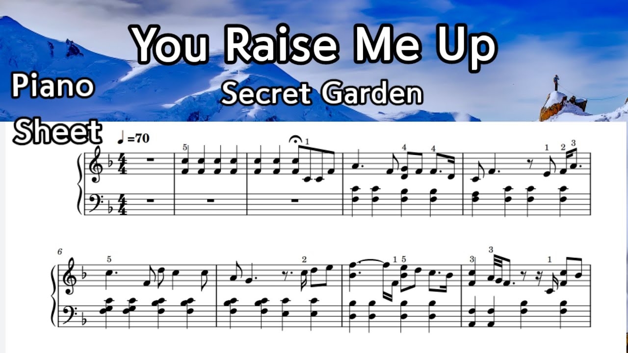 you raise me up piano sheet music