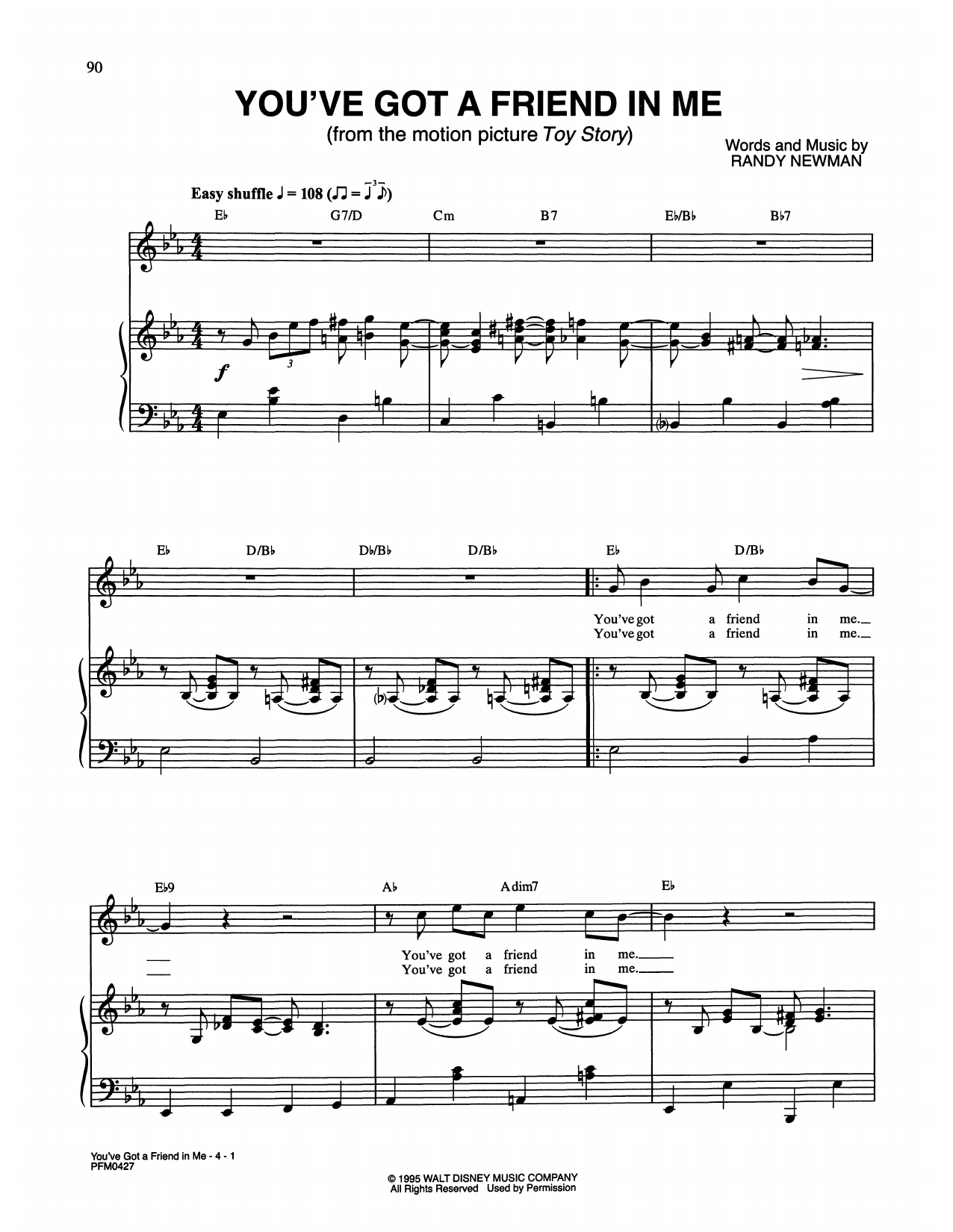 You ve Got A Friend In Me from Toy Story By Randy Newman Sheet Music For Piano Vocal At Sheet Music Direct